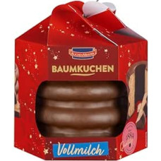 KuchenMeister Baumkuchen Whole Milk Chocolate 300 g - Delicate Layers of Dough Wrapped in Delicious Milk Chocolate, in Gift Box (1 x 300 g)