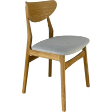 Ąžuolo masyvo dirbtinės odos virtuvės kėdė Valgomojo kėdė Dizainerio kėdė (ąžuolas, pilka)