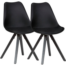 Scandinavian Dining Room Chairs Set of 2 Black Upholstered Kitchen Chairs