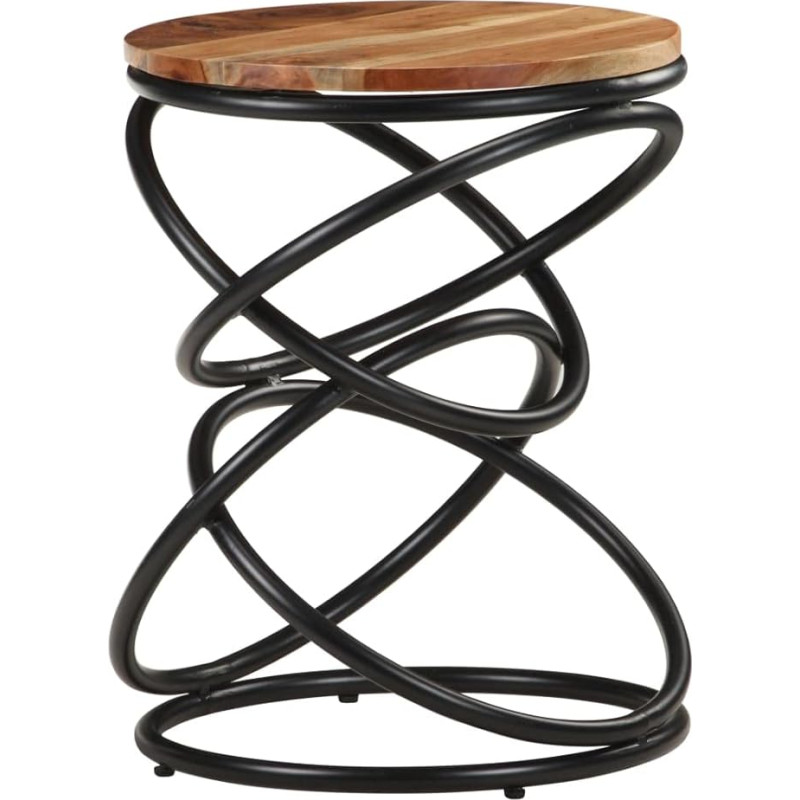vidaXL Solid Acacia Wood Side Table Antikvarinio stiliaus kavos staliukas taburetė Svetainės staliukas Kavos staliukas Sofos staliukas Arbatos staliukas 40 x 40 x 52 cm
