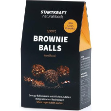STARTKRAFT Brownie Balls Paleo - 150 g pakuotė - energetiniai rutuliukai be cukraus priedų ir su datulėmis - su daigintomis sėklomis ir supermaistu - be glitimo ir laktozės - šokoladiniai saldainiai