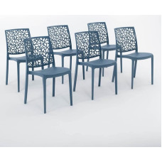 Anna Fibre Optic Resin Chairs (6, Oil Blue)