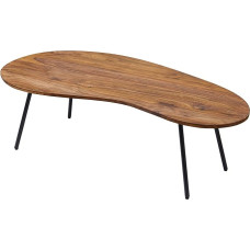 FineBuy Design FB50927 Coffee Table 122 x 36 x 63 cm Sheesham with Metal Legs Black Kidney Table Solid Wood Wooden Table Legs Metal Cool Solid Wood Table Flat Modern