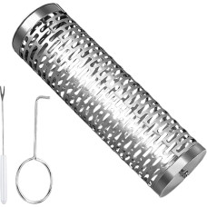 Generisch Rollender Grillkorb - Edelstahl BBQ Grillkorb Mit Abnehmbarem Griff | Drehbarer Grill Korb | Fleisch Fisch Rösten Barbecue Zubehör Für Grillen Camping Gartenparty Geschenk Für Männer Väter