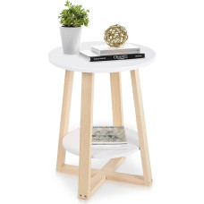 GOTOTOP šoninis staliukas, baltos spalvos apvalios lentynos, kavos staliukas, sofos staliukas, modernus miegamojo staliukas, 40 x 40 x 50,5 cm