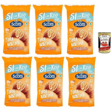 Riso Scotti Si con Riso Cornetti Senza Lattosio Fibra Più Fibra, kruasanas su pilno grūdo miltais su medumi, be laktozės, be palmių aliejaus, su motinos mielėmis 6 x 250 g + Italian Gourmet Polpa 400 g