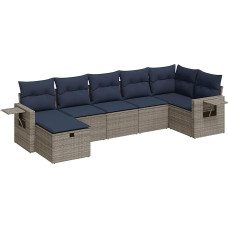 Modelis 3325507 Sodo sofos komplektas su daiktadėže ir kojūgaliais iš PE rotango 55 x 53 x 34 cm, skirtas kiemui ir terasai