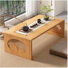 Japanese Floor Table, Folding Low Coffee Table, Floor Table for Sitting on the Small Tea Table, Altar Table for the Floating Window, Tatami, Tea Room (Log Colour, 60 x 40 x 31 cm)