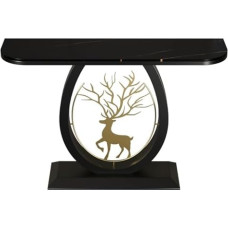 Konsolentisch, Eingangstisch, Sofatisch, Tisch hinter der Couch, moderner Akzenttisch, Metallrahmen, Flurtisch im Foyer, für hinter der Couch, Eingang (Schwarz-B, 120 cm)