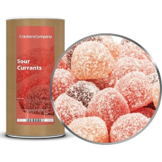 1 x 900 g vaisių guma, rūgštinės vaisių sultys, serbentai, guminiai saldainiai su raudonųjų serbentų vaisių sultimis iš vaisių sulčių koncentrato, be glitimo, be laktozės