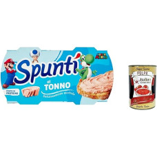6 x Simmenthal Spuntì al Tonno Spalmable Tuna Spreadable Snack (2 x 84 g) 100% itališkas + Italian Gourmet Polpa 400 g