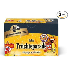 Goldmännchen Tee Yellow Kinder Früchteparade, 20 atskirai užspaudžiamų arbatos maišelių, 3 pakuotės (3 x 50 g)