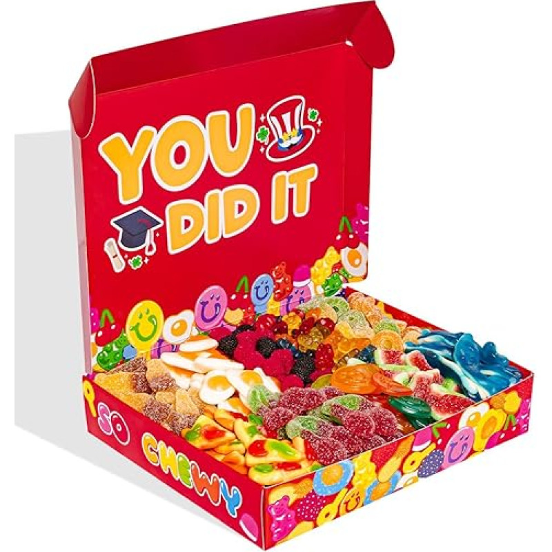 Amerikiečių dėdė Wunnie Box - Dovanų išleistuvės mokykloje, mažos atsisveikinimo dovanos, originali dovana moterims ar vyrams, įtaisas - 1 kg guminė saldainių dėžutė