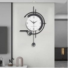 Minimalistinis modernus sieninis laikrodis, dideli kūrybiškumo dekoratyviniai sieniniai laikrodžiai su laikymo lentele, metalinis rėmas + medinis ciferblatas, sieninis laikrodis be triukšmo, skirtas svetainei, miegamajam, biurui, virtuvei