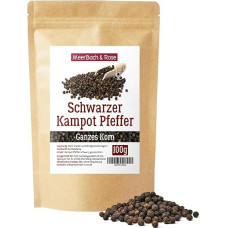 Kampot Black Pepper, 100 g, Finest Black Kampot Pepper from Cambodia, Black Pepper, Whole Peppercorns for Pepper Mill