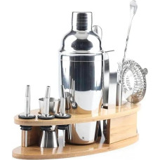 Kokteilių maišytuvų rinkinys su stovu, kokteilių maišytuvų rinkinys, nerūdijantis plienas, 12 dalių barmeno rinkinys su receptų knyga, kokteilių dovanų rinkinys, baro kokteilių priedai, namų stilingas baro įrankis