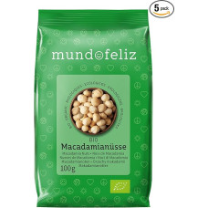 Mundo Feliz Ekologiški neapdoroti makadamijos riešutai 5 x 100 g
