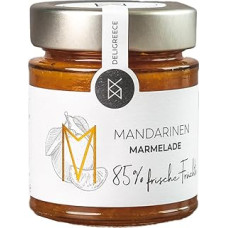 DELIGREECE - Mandarinų džemas 85% | Vaisių džemas, pagamintas iš 85% šviežių mandarinų iš Graikijos. Džemas be dirbtinių priedų, puikiai tinka užtepėlėms ir desertams | 180 g