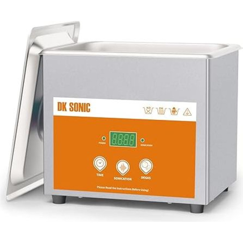 DK SONIC ultragarsinis valytuvas, 1,5 l 60 W nerūdijančio plieno ultragarsinis juvelyrinių dirbinių valytuvas su valymo krepšeliu ir laikmačiu, skaitmeninis ultragarsinis valytuvas, skirtas juvelyriniams dirbiniams, stiklams, monetoms valyti