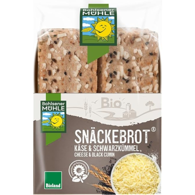 Užkandžių duona Sūris ir juodieji kmynai 6 x 200 g