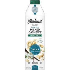 Elmhurst Cashew Unsweetened Vanilla, Vegetable Cashew Vanilla Drink No Added Sugar, Vegan, Lactose Free, with Real Vanilla, No Emulsifiers, Creamy, Ideal for Coffee, Smoothies & Baking