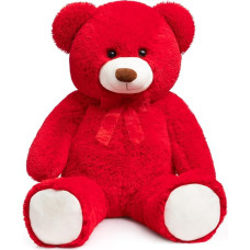 HollyHOME 90 cm milžiniškas meškiukas Cuddly Bear Lover's Gift Minkštas pliušinis žaislas pliušinių gyvūnų lėlė Gimtadienio dovana vaikams meilužiams mergaitėms ir berniukams, tiesa, raudona