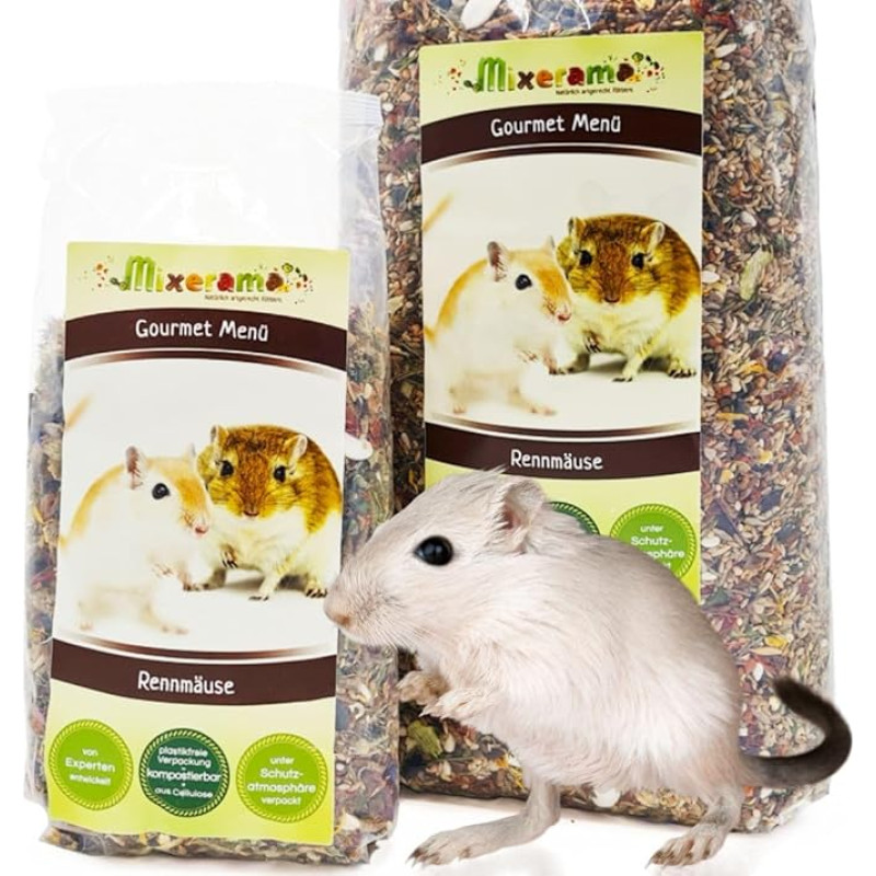 Gerbil Gourmet Menu - rūšiai tinkamas maistas pelėms Gerbil Gerbilas be granulių Smulkių gyvūnų maistas Visavertis maistas Dydis 500 g