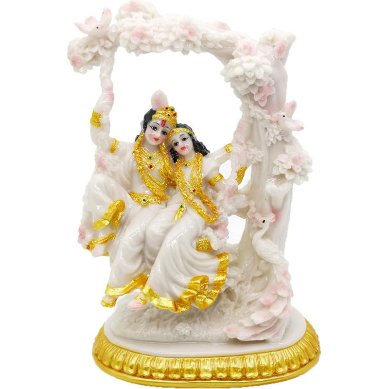 alikiki Indijos dievo Radha Krišnos statula - 17,0 cm H Indijos stabas Radha Krišnos statula, skirta indų vestuvių dovanoms, hinduistinėms dovanoms indų poroms, Murti namams, biurui, šventyklai, mandirui, poojai