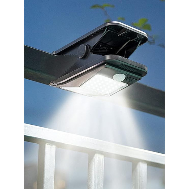 Saulės žibintai, skirti naudoti lauke su judesio jutikliu, saulės apsaugos žibintai lauke, stovyklavietės lempa, 72 LED saulės žibintų klipai IP65, atsparūs vandeniui, skirti tvorai, kiemui, sodui, sieninei šviesai