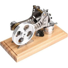 Wood and Metal Stirling Motor, LED Air Stirling Motor, Power Generator Model, Funny Education for Demonstration and Research, Gift Ideas