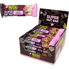 NutriPur riešutų batonėlių degustacinis paketas | 100 % natūralus | daug baltymų turintys batonėliai iš riešutų, vaisių ir šokolado | be dirbtinių priedų | daug skaidulų | super riešutų batonėlis | 16 x 35 g (16 x 35 g, spanguolių)