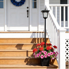 Solar Lantern for Outdoor Use with Flower Pot, 150 cm Solar Lights for Outdoor Use, Warm Yellow LED, Waterproof, Solar Lamp Post Light, Garden Lantern, Outdoor Lantern for Garden Balcony