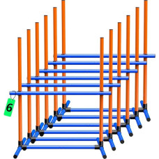 Agility rinkinys Šunų kliūčių rinkinys Šunų mokymo įranga su 6 x reguliuojamo aukščio kliūtimis