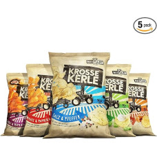 Krosse Kerle Chips | 5 Connoisseur Box | HeiMart | 5 Bags - 5 Varieties | 5 x 115 g