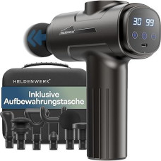 Masažo pistoletas su 6 masažo galvutėmis ir 30 greičių, USB-C jungtimi ir LCD jutikliniu ekranu I Raumenų masažuoklis Masažo pistoletas Raumenų masažo pistoletas Raumenų masažo pistoletas Raumenų masažo pistoletas (pilkas)