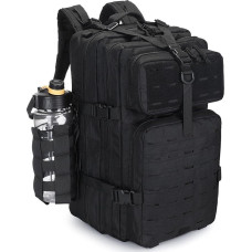 VINBAGGE Molle Tactical Motorcycle Hiking Backpack Outdoor Waterproof Trekking Backpack 35L/40L Campus Daypack Hunting Backpack School Backpack for Boys Men, 35L Black, Casual