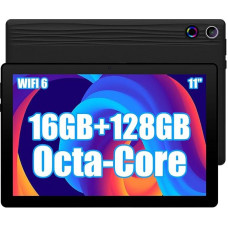 Tablet 11 Inch Android 14 Tablet with Octa Core 2.0GHz Processor, 16GB RAM 128GB ROM 1TB TF, 5G + 2.4G WiFi 6, 8+5MP Dual Camera, 6800mAh Battery, Bluetooth 5.0 (Black, 11 Inch)
