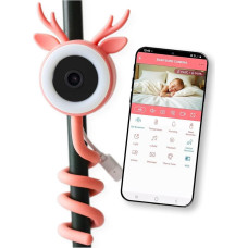 BABYSURE&CONFORT kūdikių kamera, 4 MP lankstus ir tvirtas laikiklis, LED šviesos kūdikių monitorius su dvikrypčiu garsu, naktiniu matymu, pavojaus signalu ir judesiu, 