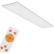 BRILONER - LED skydelis, LED lubų šviestuvas su žvaigždžių dekoracija, reguliuojamos spalvos lubų šviestuvas, reguliuojamos spalvos temperatūros (CCT), su nuotolinio valdymo pulteliu, 36 W, 3800 liumenų, gyvenamasis kambarys, 1195 x 295 x 65 mm (ilgis x i