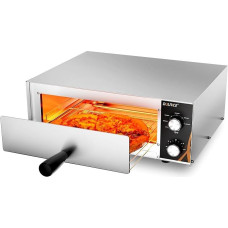 Elektrinė picų kepimo krosnelė, 12 colių picų kepimo krosnelė, nerūdijantis plienas, 1500 W, 30 minučių laikmatis, 50-300 °C temperatūros reguliavimas, skirta kepti restorane, namuose, picų kepimo krosnelėje