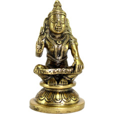 Esplanade Messing Ayyappa Statue | Aiyyappa Swamy Ayyapan Figurine | Pooja Idole - Wohnkultur - 4,25 Zoll