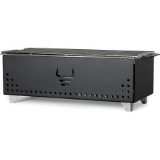Hibachi Charcoal BBQ Grill Easy to Use Outdoor Ideal for Travel Camping Stainless Steel Patio Balcony Up to 450 F Matte Black