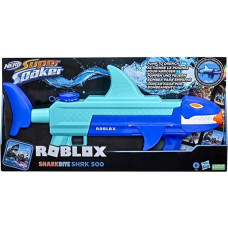 Nerf Super Soaker Water Blaster Roblox Sharkbite: SHRK 500, Includes Virtual Object Code, Pump Mechanism, Multi-Colour