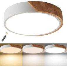 LED lubų šviestuvas 24 W, medinis modernus lubų šviestuvas, svetainės šviestuvas, LED šviestuvai, lubų šviestuvai svetainei, miegamajam, virtuvei, restoranui, vonios kambariui, biurui, balkonui, prieškambariui, apvalūs