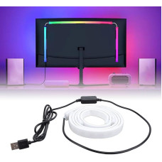 LED foninis apšvietimas, RGB LED juostų apšvietimas, sinchronizuojamas su ekrano spalva, 32 colių monitoriams skirtas kompiuterio apšvietimas, kompiuterio kliento palaikymas, prijungiamas ir