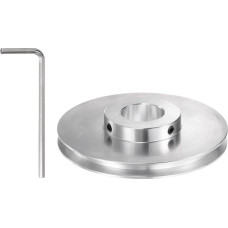 QUARKZMAN V tipo skriemulys 25 mm skylė 100 mm išorinis skersmuo su vienu grioveliu aliuminio lydinys, skirtas 6 mm PU apvaliam diržui, skirtas variklio velenui gręžti su įrenginiais