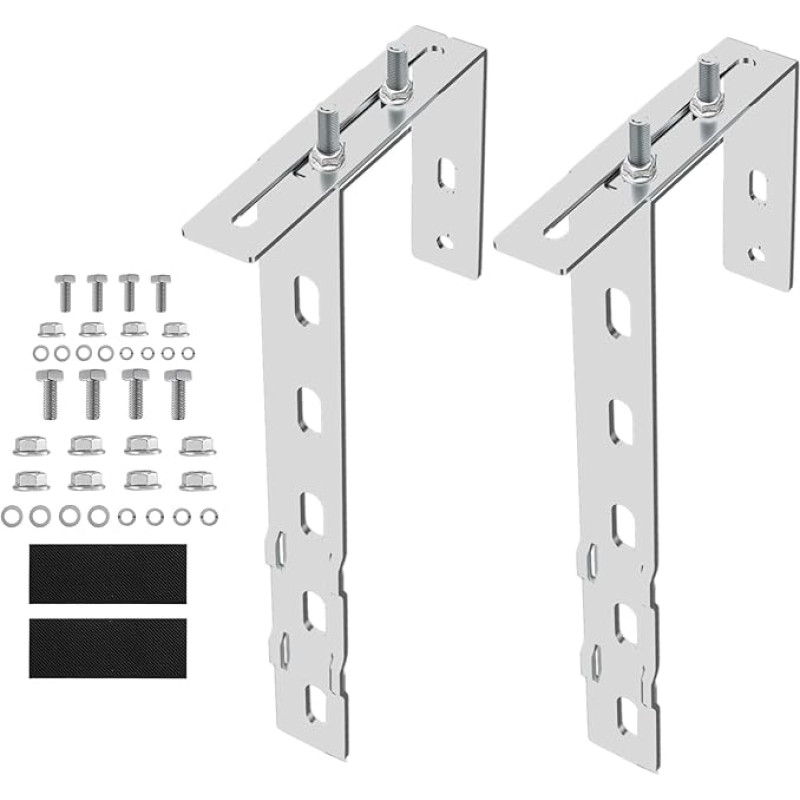 2PCS reguliuojamas balkono elektrinės laikiklis Saulės kolektorių montavimo kablys, skirtas 60-180 mm pločio kvadratiniam balkono reljefui