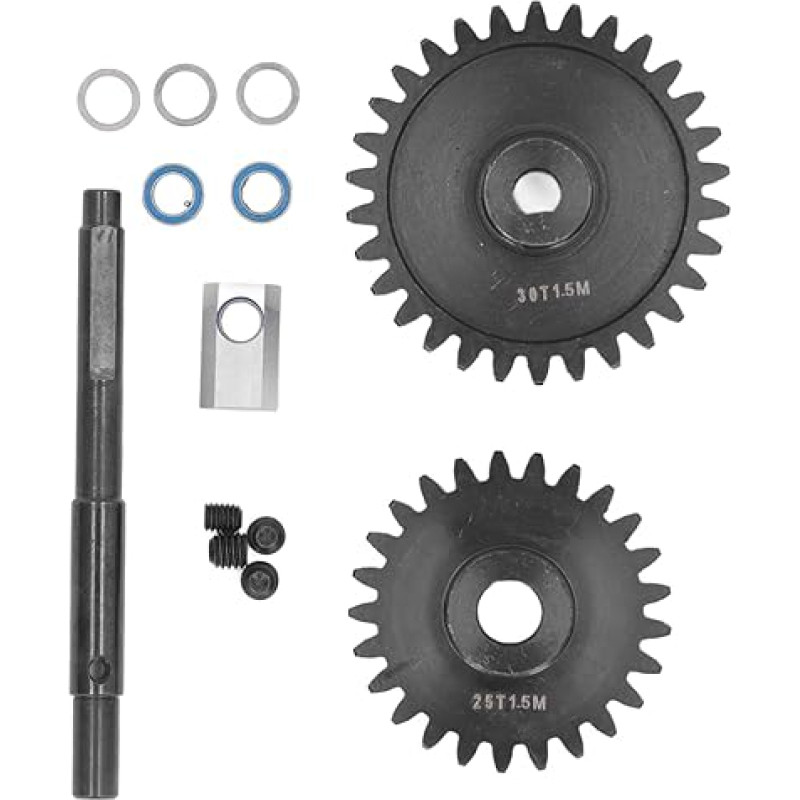 2 Stück Stirnräder 1,5M gehärteter Stahl Zahnrad- und Antriebswellen-Set Zahnradersatz für 1/5 RC-Auto (Schwester +30)
