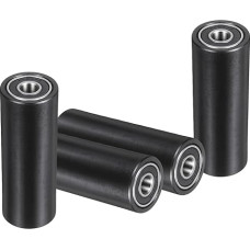 sourcing map Kunststoff-Rad mit Lagern, ID 10 mm x Außendurchmesser 32 mm x Länge 90 mm, Führungsrad, Flachriemenspanner, Schwarz, 4 Stück