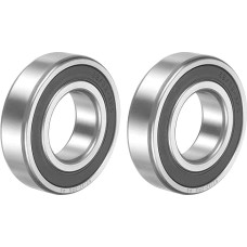 sourcing map 62/32-2RS Rillenkugellager, 2 Stück, 32 x 65 x 17 mm, Chromstahllager, doppelt gummiversiegelt (ABEC 5, ZV4)
